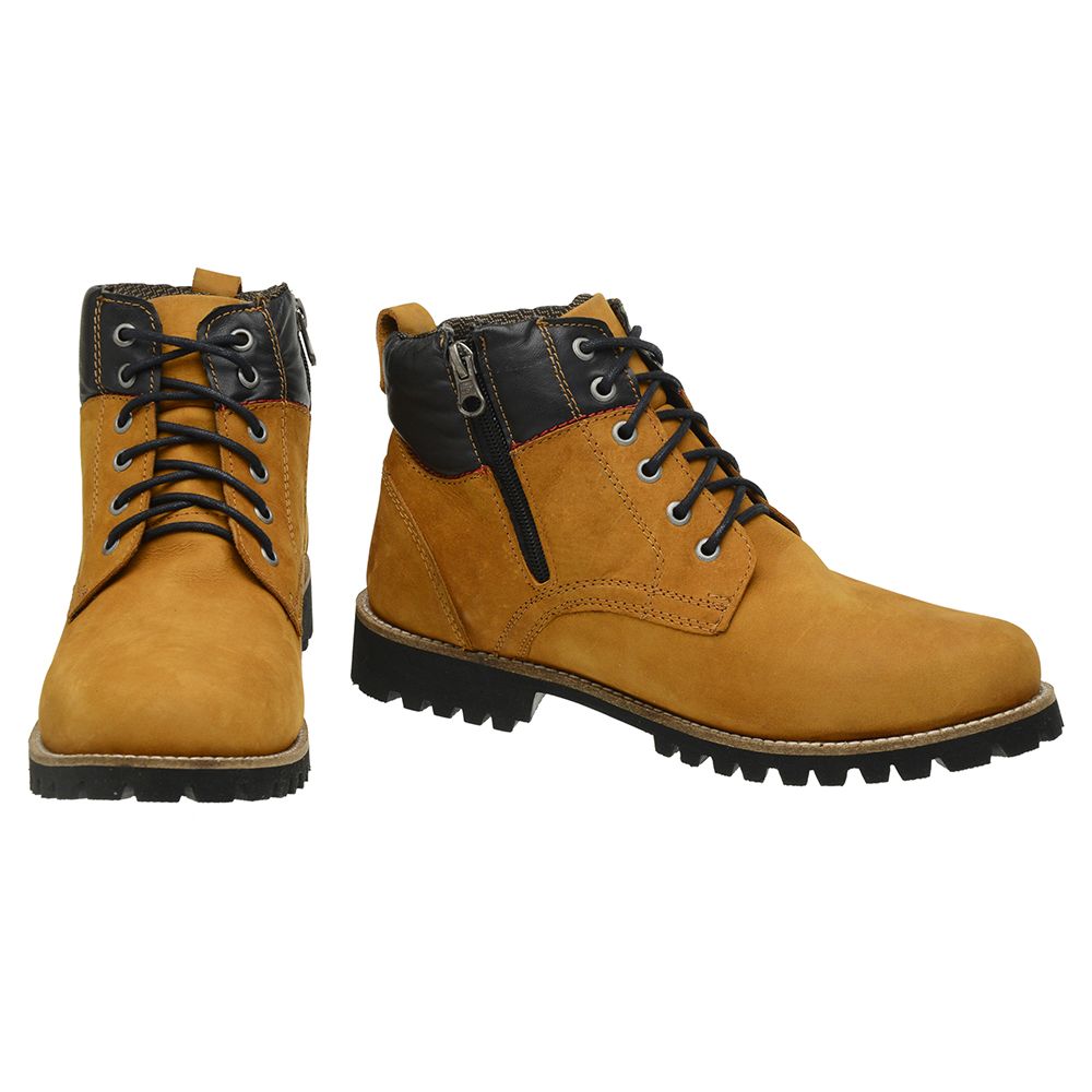 bota masculina couro amarela
