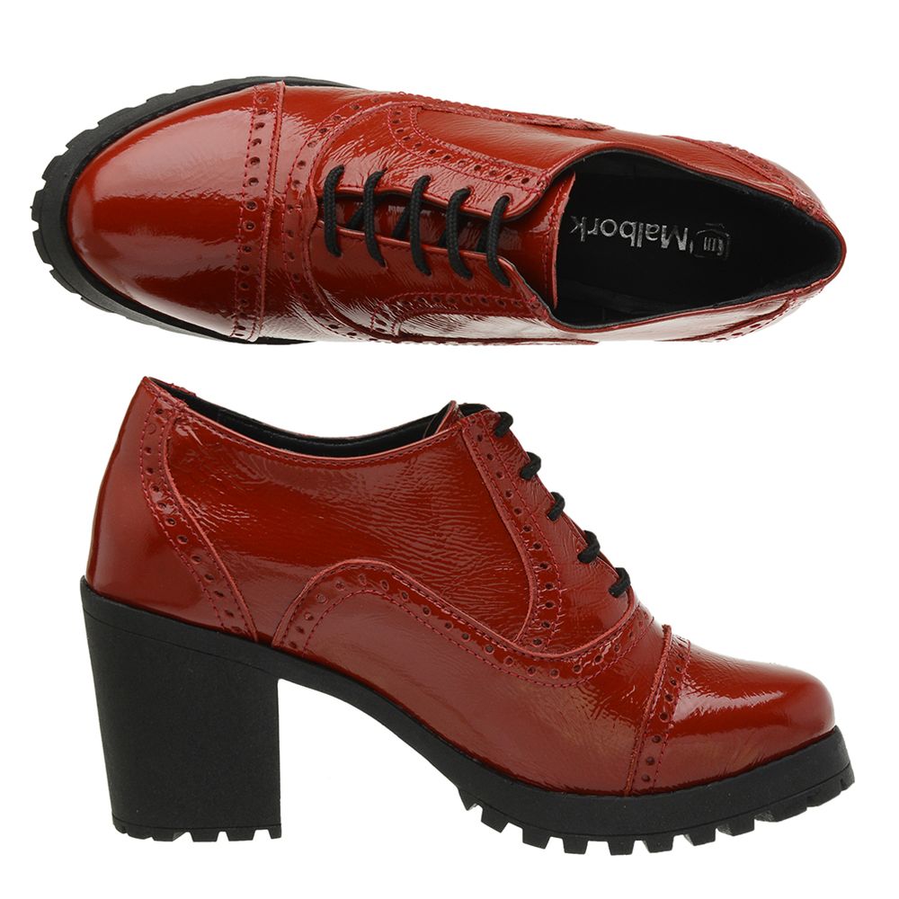 sapato oxford vermelho