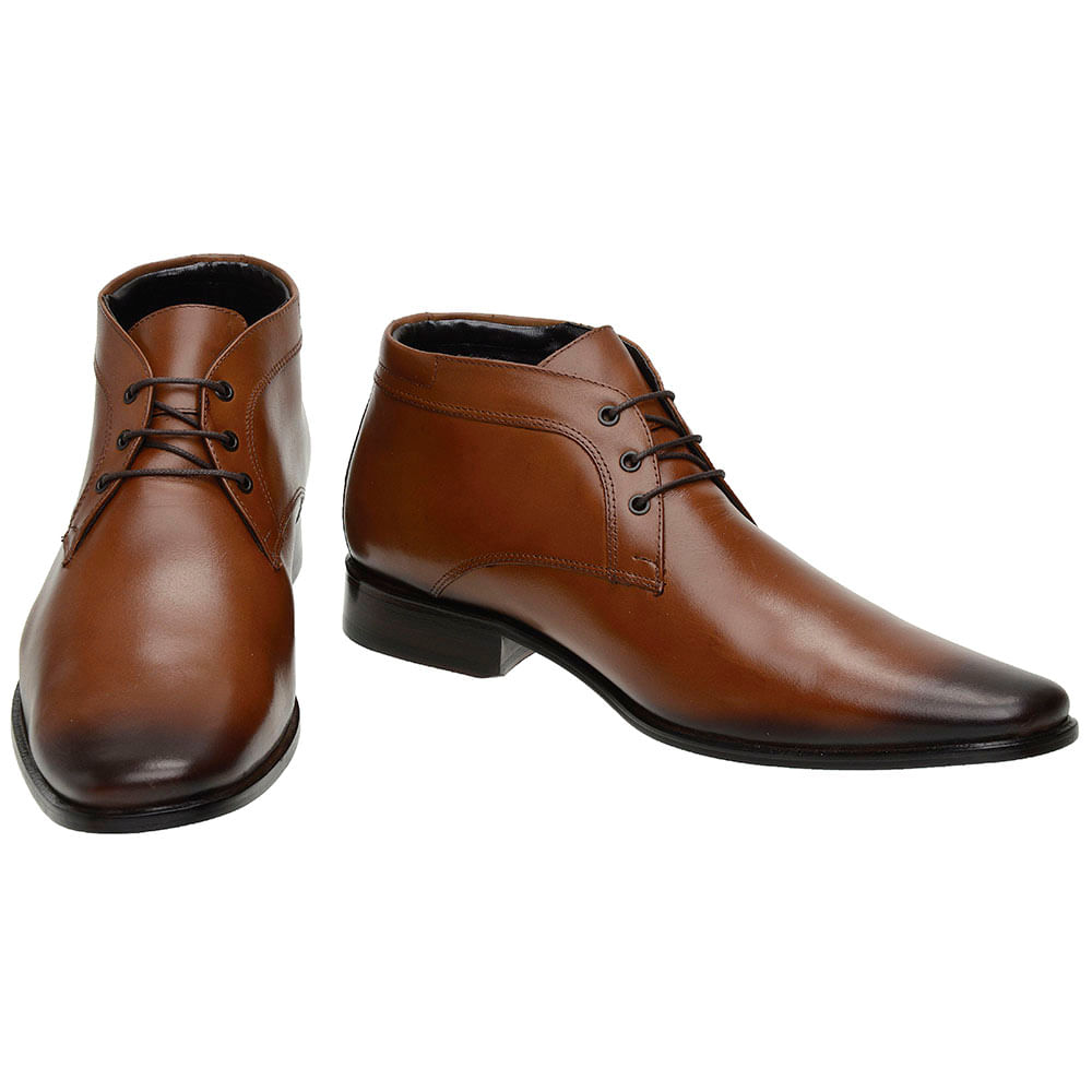 bota social masculina solado de couro