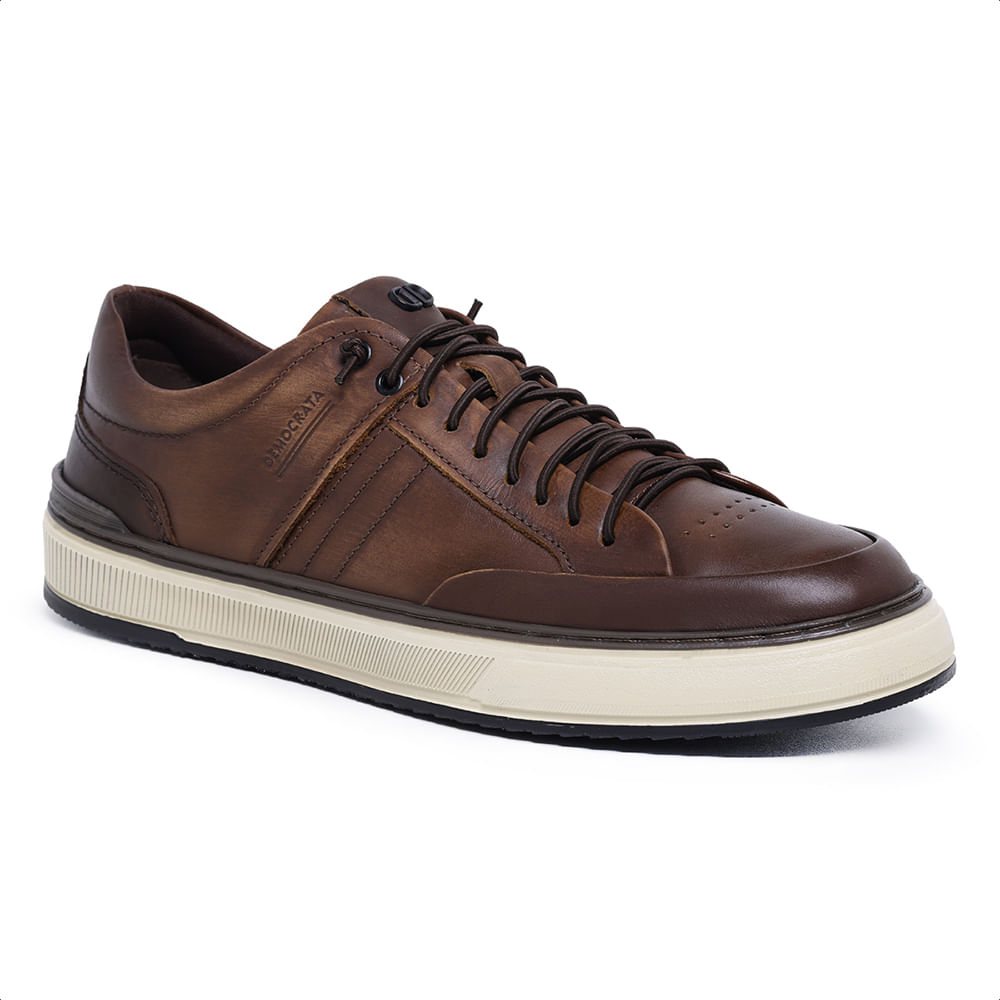 Tenis-Casual-Democrata-em-Couro-Marrom-Cadarco-Elastico-240106M-01